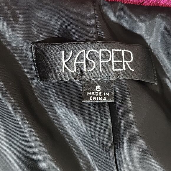 Kasper Womens Skirt Suit Size 6 Magenta Black Holiday Office Special Occasion - Picture 9 of 11